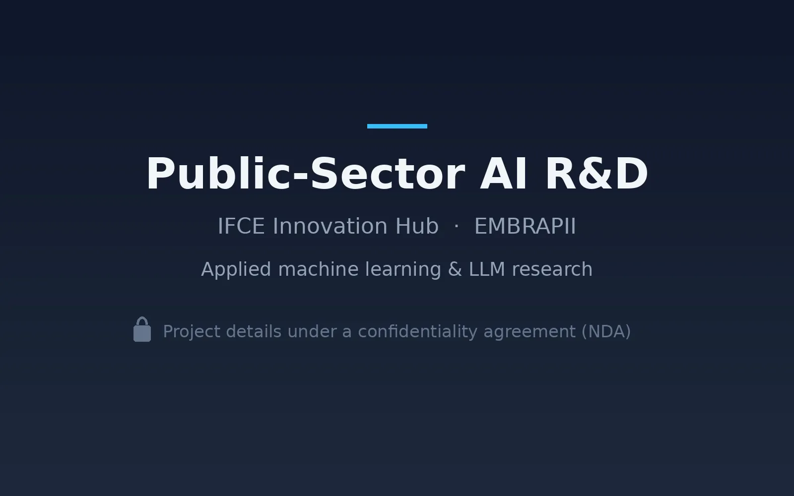 Public-Sector AI R&D · IFCE Innovation Hub screenshot
